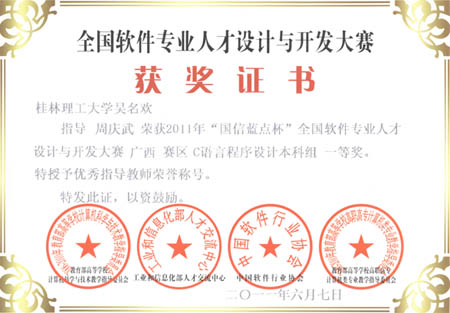 我校学生参加全国软件专业人才设计与开发大赛